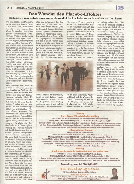 Bai Hui Qi Gong Schule - Presse