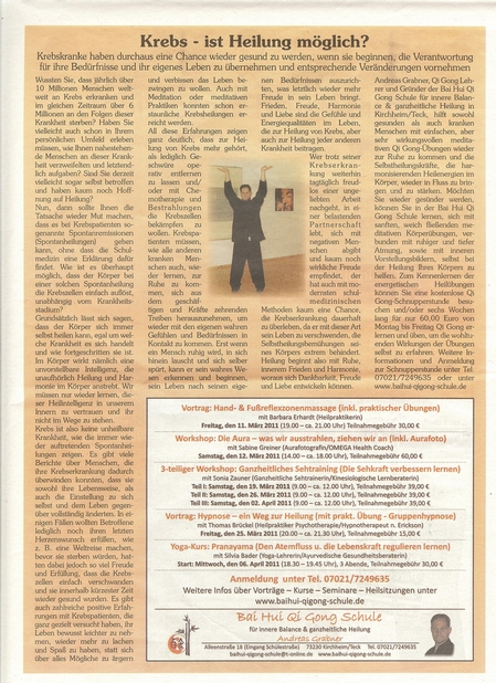Bai Hui Qi Gong Schule - Presse